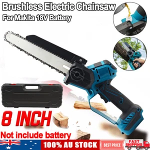 Cordless Brushless 8'' Chainsaw Wood Cutting Pruning Saw For Makita 18V Battery - Picture 1 of 13