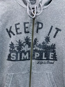 Life IS Good Jacket Womens Gray Graphic Print Small Relaxed Fot Full Zip LS - Picture 1 of 9