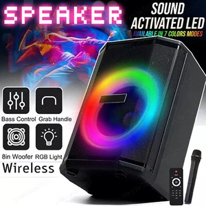 8''' Głośnik niskotonowy Przenośny imprezowy Bluetooth Funkcja odchylania USB / TF / FM / AUX / Mikrofon - Zdjęcie 1 z 15