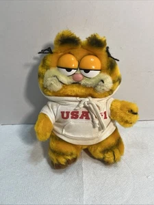 Rare Vintage Plush Garfield 1981 U.S. #1  Made After 1980 Olympic Boycott D35 - Picture 1 of 7