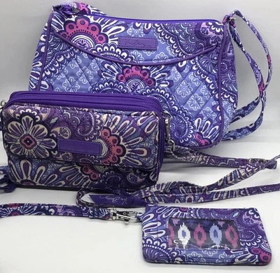 Bandolera Vera Bradley Lila Tapiz Hipster, Todo en Uno Bolso sin Mano e Identificación, Correas Foto 1 de 4