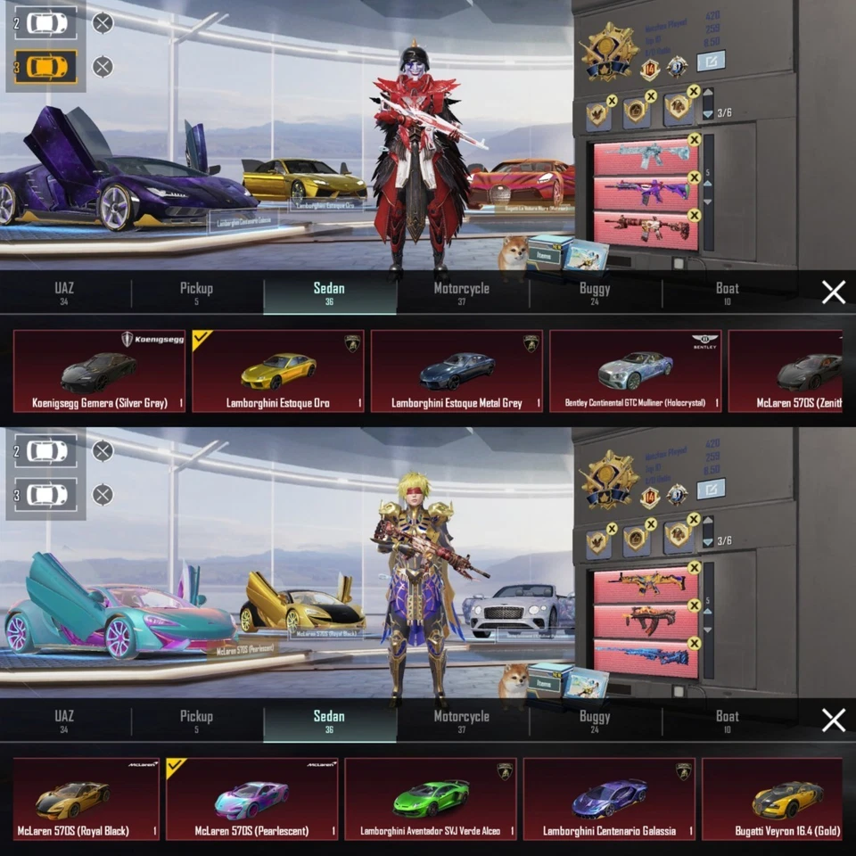 Vendo cuenta móvil Pubg 380Mythic, 87 colección, 110xGunlab, Pharaoh Max CONTACTO M Foto 1 de 4