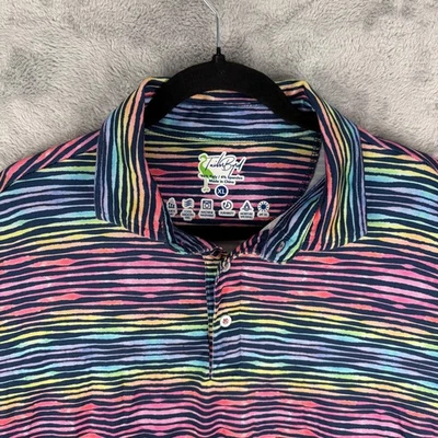 Tailor Byrd Men SPF 30 Performance Golf Polo Colorful Geometric Design Size XL - Image 1 of 4