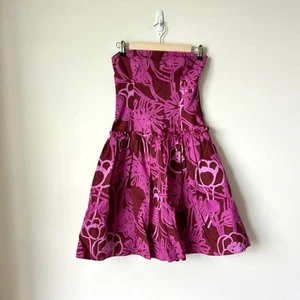 ANTHROPOLOGIE MARIMEKKO Floral Ruffled Drop Waist Strapless Dress—SZ. 4 - Picture 1 of 13