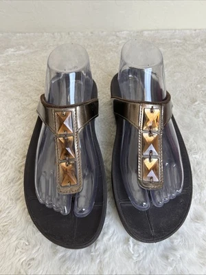 Fitflop Womens Pietra Sandal Size 8 Bronze Thong Toe Post Toning Rhinestone Shoe - Image 1 of 4