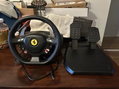 Thrustmaster Ferrari 458 Spider Racing Steering Wheel Pedals Set  EXCELLENT  - Image 1 of 4