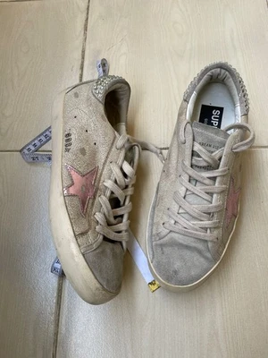 Golden Goose Super Star LTD in encru with swarovsk crystal heel tab size 38 EU - Image 1 of 4