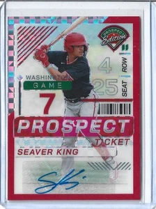 Seaver King 2024 Panini Prospect Edition Red Power Prospect Ticket Auto #d 56/99 - Picture 1 of 2