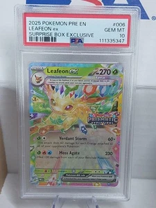Leafeon ex 006/131 Prismatic Evolutions Surprise Box Promo - PSA 10 - Picture 1 of 2