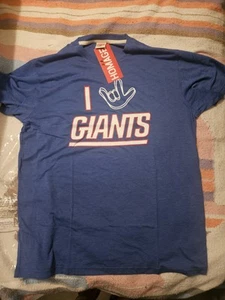 New York Giants Homage Unisex NFL ASL Collection Love Sign Tri-Blend XL T-SHIRT - Picture 1 of 5