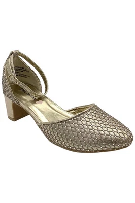 Steve Madden Niños Niñas J Bonitos Tacones Bomba Oro Estrás Foto 1 de 3