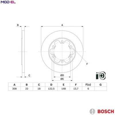 2x BRAKE DISC 0 986 479 D43 FOR FORD TRANSIT/V363/Van/Platform/Chassis/Bus 2.2L - Image 1 of 4