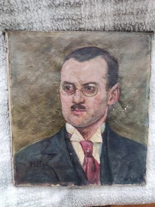 Karl Lamparski 1928 Oil painting - WWII German triangle stamp - Austrian Polish - Picture 1 of 21