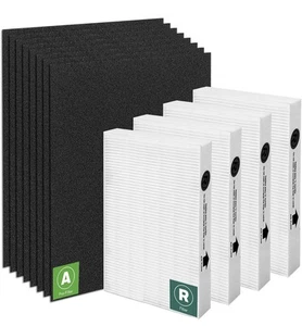 4 filtros True HEPA R + 8 prefiltros de carbón activado A para serie HPA200 - Imagen 1 de 8
