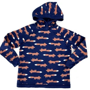 Hanna Andersson Boys Fox Reversible Relaxed Hoodie Blue Size 6-7 (120cm) NICE! - Picture 1 of 7