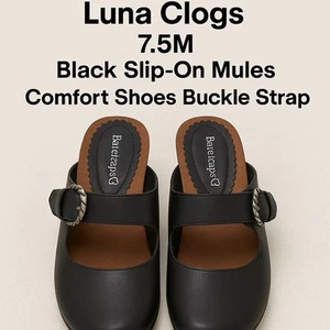 BareTraps Luna Clogs 7,5 m schwarz Slipper Pantoletten Komfortschuhe Schnallenriemen - Bild 1 von 7