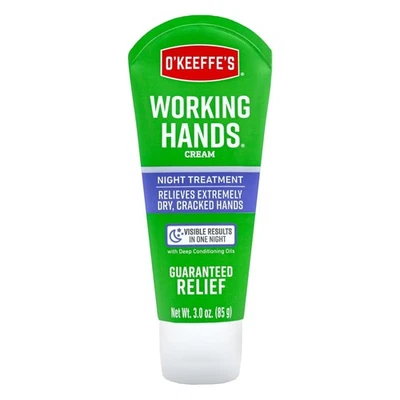 Crema de manos tratamiento nocturno O'Keeffe's Working Hands; tubo de 3 oz Foto 1 de 4