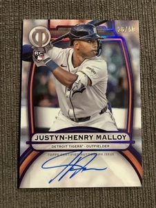 2025 Topps Tribute Justyn- Henry Malloy Purple Auto /50 RC #TA-JM - Picture 1 of 2