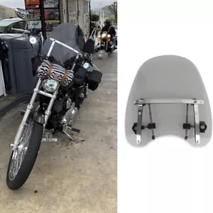 1" 7/8" Motorcycle Windshield Windscreen for Harley Sportster XL Dyna Softail AM - Foto 1 di 13