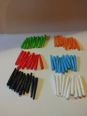 60 Standard Plastic Cribbage Pegs w/ a Tapered Design in 6 Colors --may vary-- - Image 1 of 4