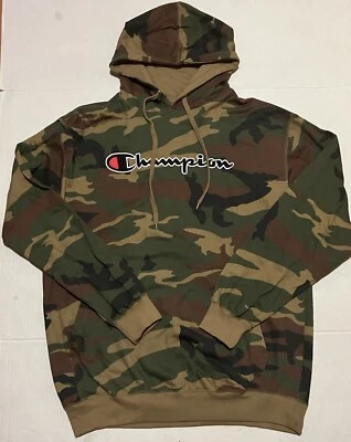CHAMPION Hombres Sudadera con Capucha Talla XLT Camuflaje Relajado Sudadera con Capucha Bolsillos Foto 1 de 4