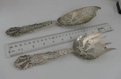 Superb Sterling Huge Pierced Fish Set Aesthetic by Dominick & Haff   !!RARE!! - Image 1 of 4