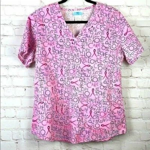 SB Scrubs. Pink Breast Cancer Awareness Hospital Scrub top. - Picture 1 of 4