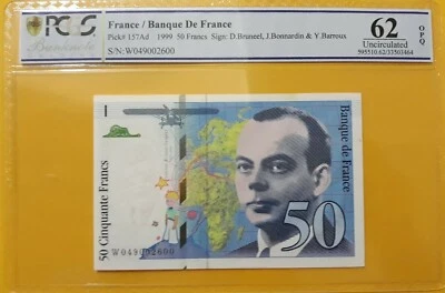 1999 FRANCE 50 FRANCS PCGS62 OPQ CHOICE UNC <P-157Ad>  - Image 1 of 2