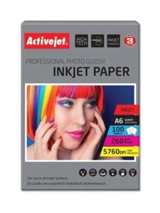 5901452122638 Papier fotograficzny Activejet AP6-260GR100 do drukarek atramentowych; A6; 100 sztuk - Zdjęcie 1 z 1