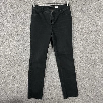 Pantalones de mezclilla elásticos negros ajustados de pierna recta Lafayette 148 para mujer talla 6 Foto 1 de 4