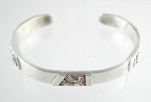 Southwestern KJL Sterling Silver Damascus Pattern Cuff Bracelet 7.5 Inches 33.3g - Picture 1 of 18