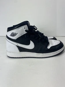 Nike Air Jordan Youth Retro 1 High OG Casual Shoes Black & White Size 7Y - Picture 1 of 6