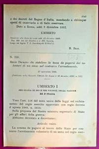 REGIO DECRETO X IMPUESTOS A PAGAR A LOS VOLUNTARIOS-R@RO-3753 - Imagen 1 de 1