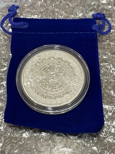 2 oz .999 Fine Silver Aztec Calendar *IN A CAPSULE & GIFT POUCH * FREE SHIPPING - Picture 1 of 3