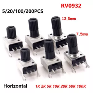 Potenciómetro RV0932 1K - 100 K resistencia ajustable horizontal mango de eje redondo - Imagen 1 de 5