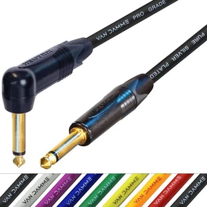 Guitar Cable Gold Van Damme Pro Right Angle to Straight Lead Neutrik 1/4" 6.35mm - Picture 1 of 11