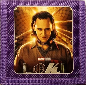 LOKI Tri-Fold Nylon Wallet in Purple Note & Coin Zip Pocket 9 Card Slots - Picture 1 of 24