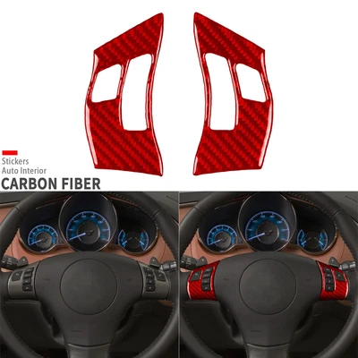 Cubierta de botón de volante de fibra de carbono roja para Chevrolet Malibu 2008-2012 Foto 1 de 4
