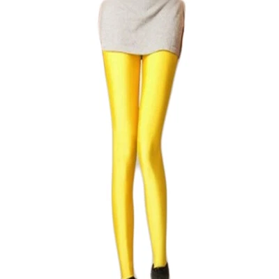 Mujeres Fluorescencia Color Brillante Lápiz Pantalones Dama Verano Elástico Largo Leggings Foto 1 de 2