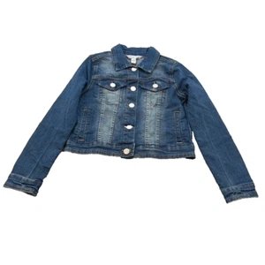 Calvin Klein Jeans Denim Jacket Girls 8 10 Medium Blue Play School New  - Picture 1 of 11