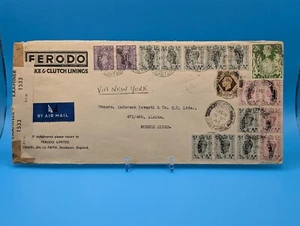 1940s/50s UK to Argentina Airmail Letter, Variety of Stamps Ferodo Ltd. Vintage - Picture 1 of 6