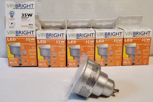 5 Pack ViriBright MR16 Medium Flood LED Bulbs 35W GU10 Base, Warm 2700K, 25000hr - Picture 1 of 11