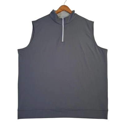 Peter Millar Vest Mens 2XL Gray Quarter Zip Performance Golf Sleeveless Stretch - Image 1 of 4