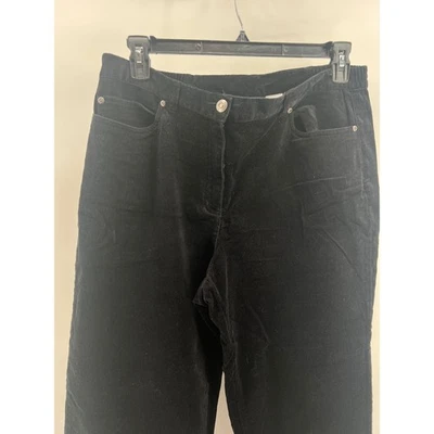 Pantalones de pana Ruby Rd Petite negros para mujer talla 14P pierna recta informales Foto 1 de 4