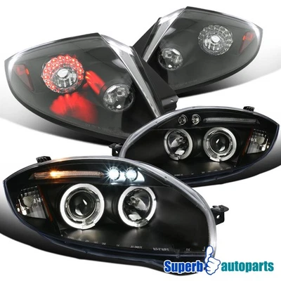 Fit 2006-2011 Mitsubishi Eclipse Halo Projector Headlights+LED Tail Lights Black Foto 1 de 4