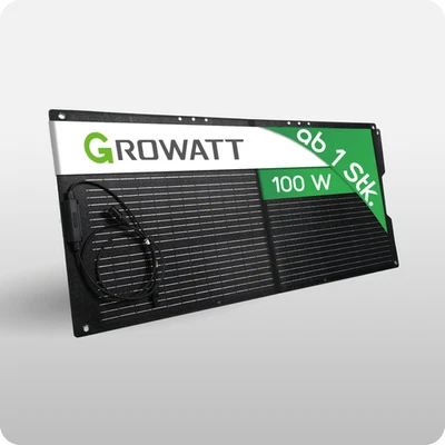 Panel Solar Plegable 100W de Growatt - Acampar, Actividades al Aire Libre, Ligero