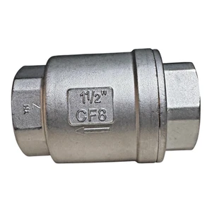 1 1/2" BSPT 304 Stainless Steel CF8 Female Spring Check Valve 1000 WOG - Picture 1 of 4