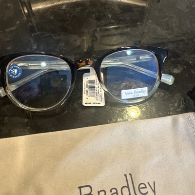 Vera Bradley Blue Light Reduction Readers Tamara 0.00 New Flowers On Frame - Image 1 of 4