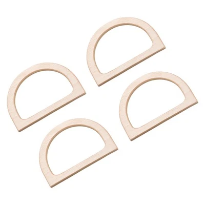 4,7" Manici per Borse in Legno Forma di D Ricambio per Fai da Te, 4pz Bianco - Immagine 1 di 4