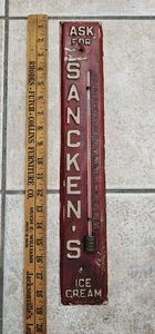 Rare Vintage Augusta Georgia Sanckens Ice Cream Thermometer Sign Dairy Milk Farm - Picture 1 of 3